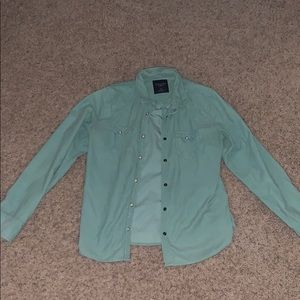 corduroy sea foam ae button up